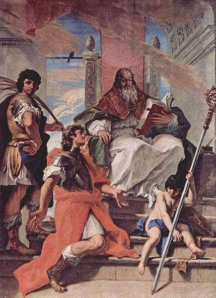 Hl. Prokulus, Hl. Firmus und Hl. Rusticus von Verona sowie ein Engel, Sebastiano Ricci